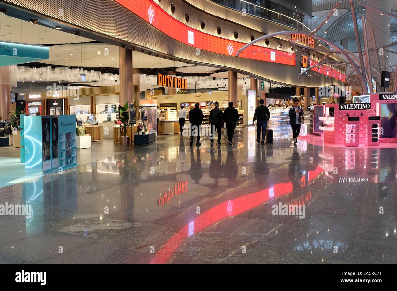 duty free shops at the new main international istanbul airport located in the arnavutkoy district on the european side of istanbul turkey stock photo alamy