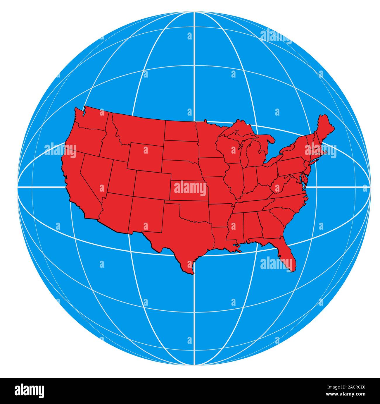 Globe USA Map Stock Photo - Alamy