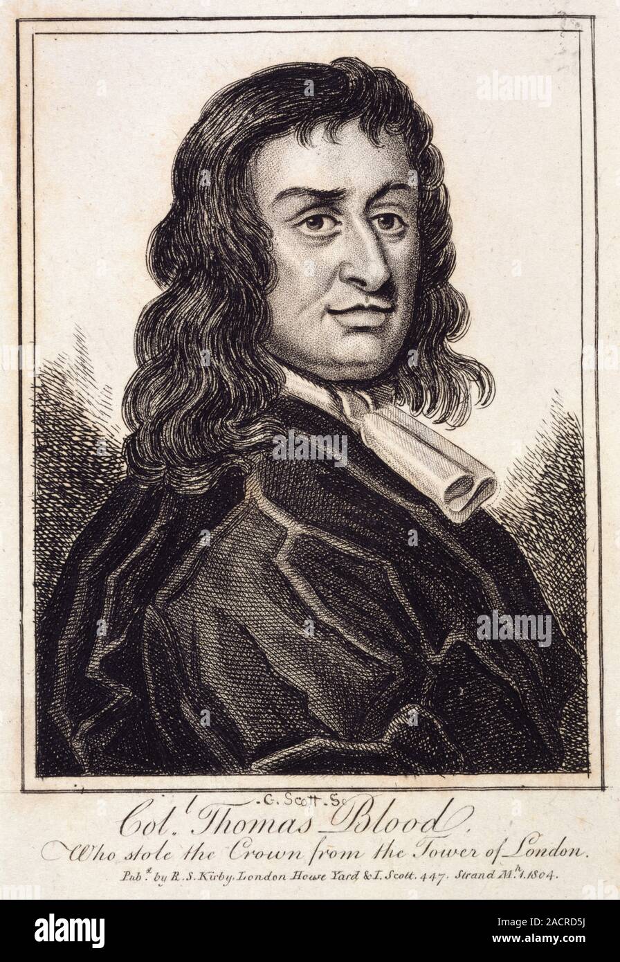 Colonel Thomas Blood (c. 1618 - 1680 ). Irish Adventurer who attempted ...