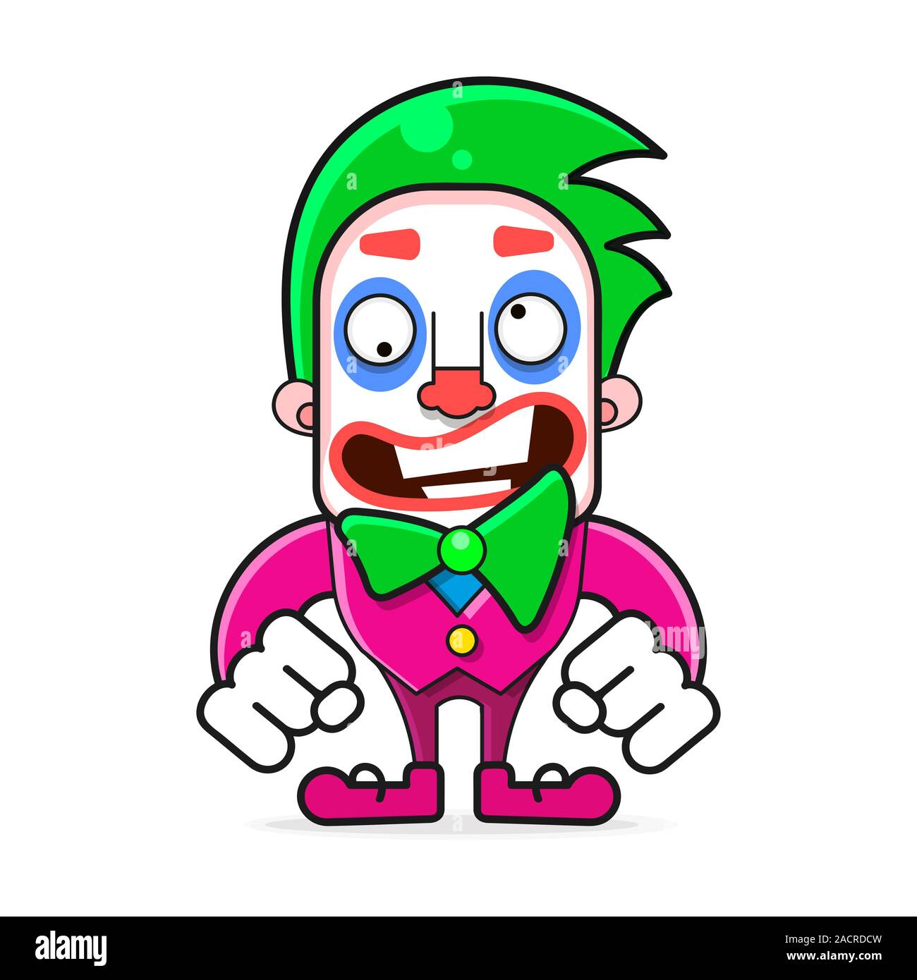 Cartoon Halloween Clown Head Or Mask Vector Illustration Stock