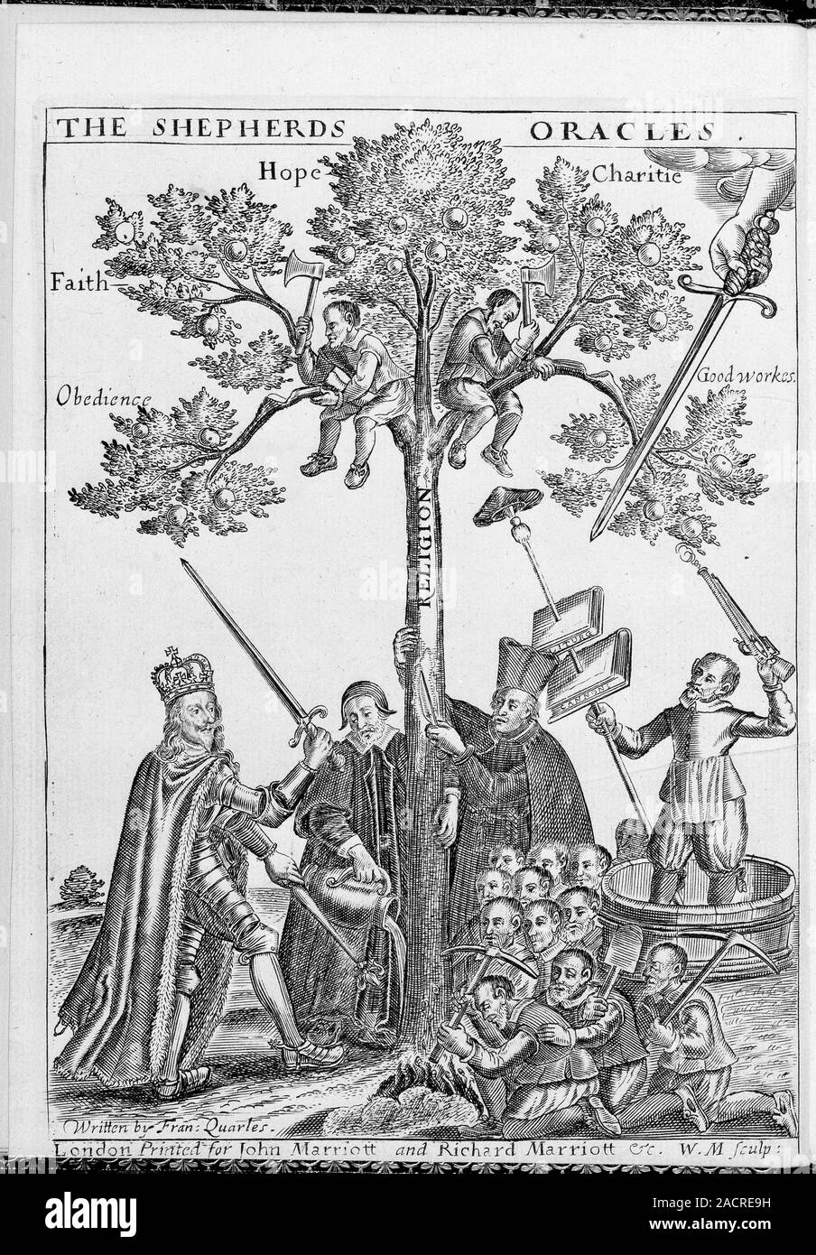 King Charles I, Frontispiece depicting King Charles I raising a sword