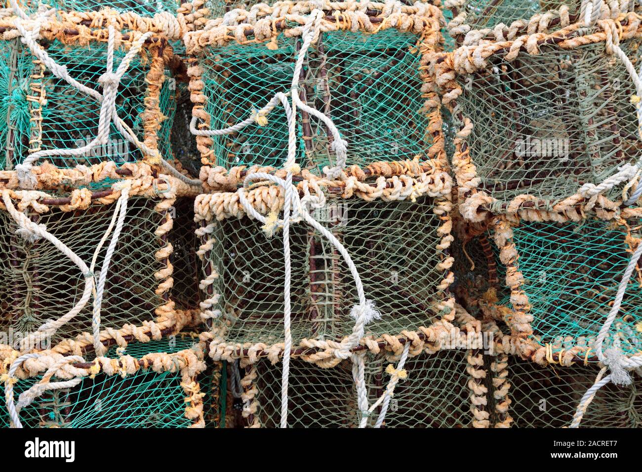 Lobster pots. Closeup of pots, traps, used to catch West Coast rock