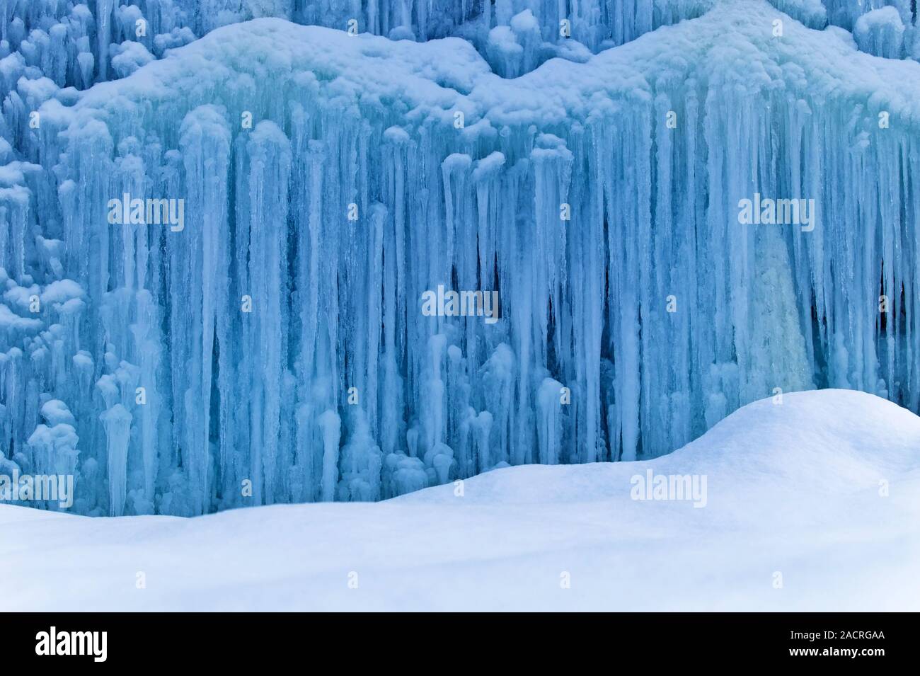 Frozen waterfall in winter Stock Photo