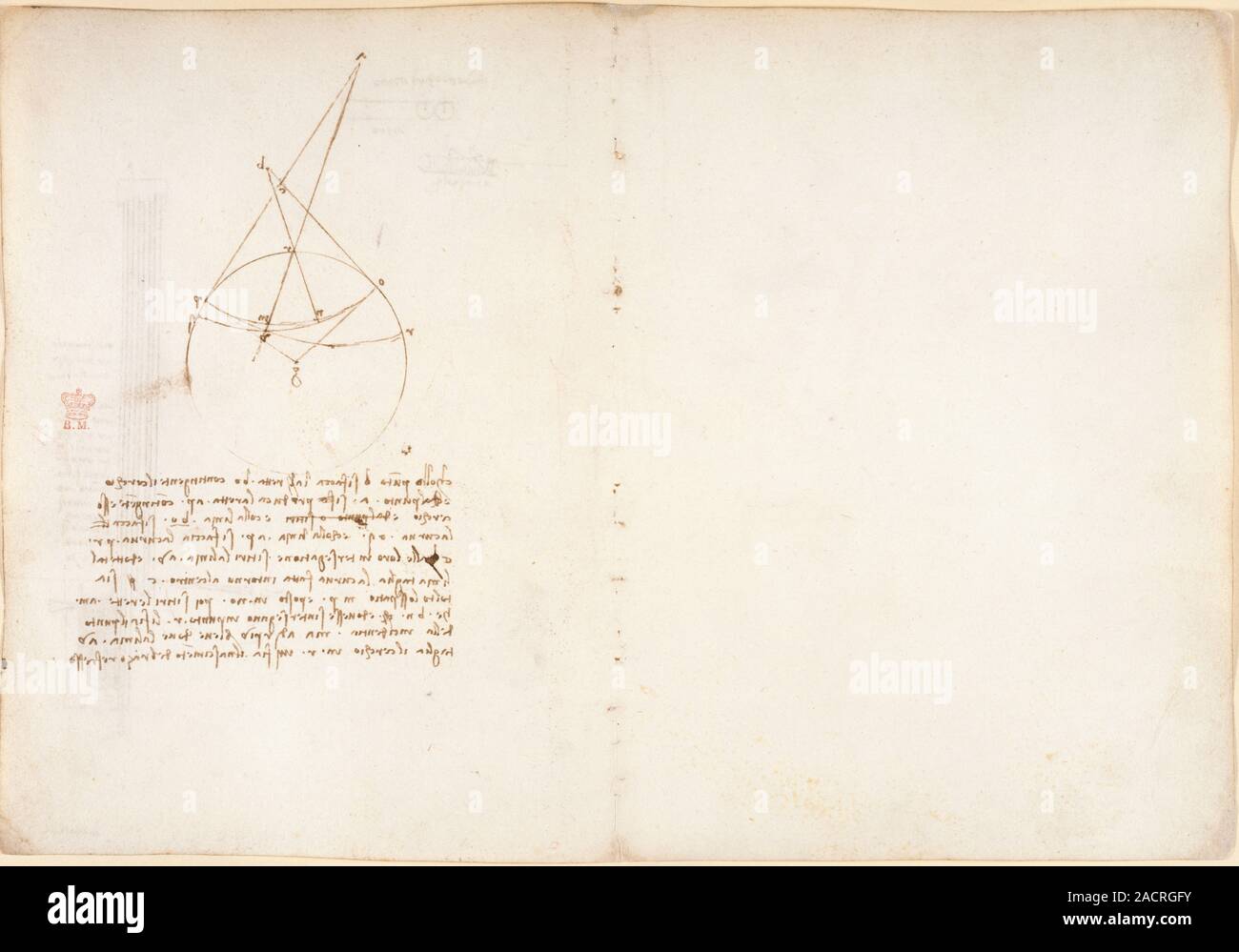 Leonardo da Vinci's notes, (Whole folios) Notes and diagram by Leonardo ...