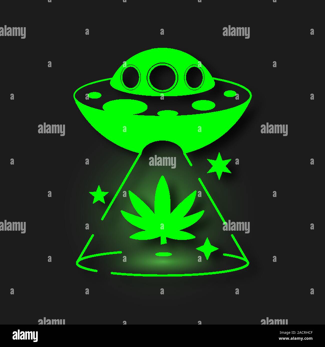 Alien Flat Green Icon For Your Project Vector Stock Vector