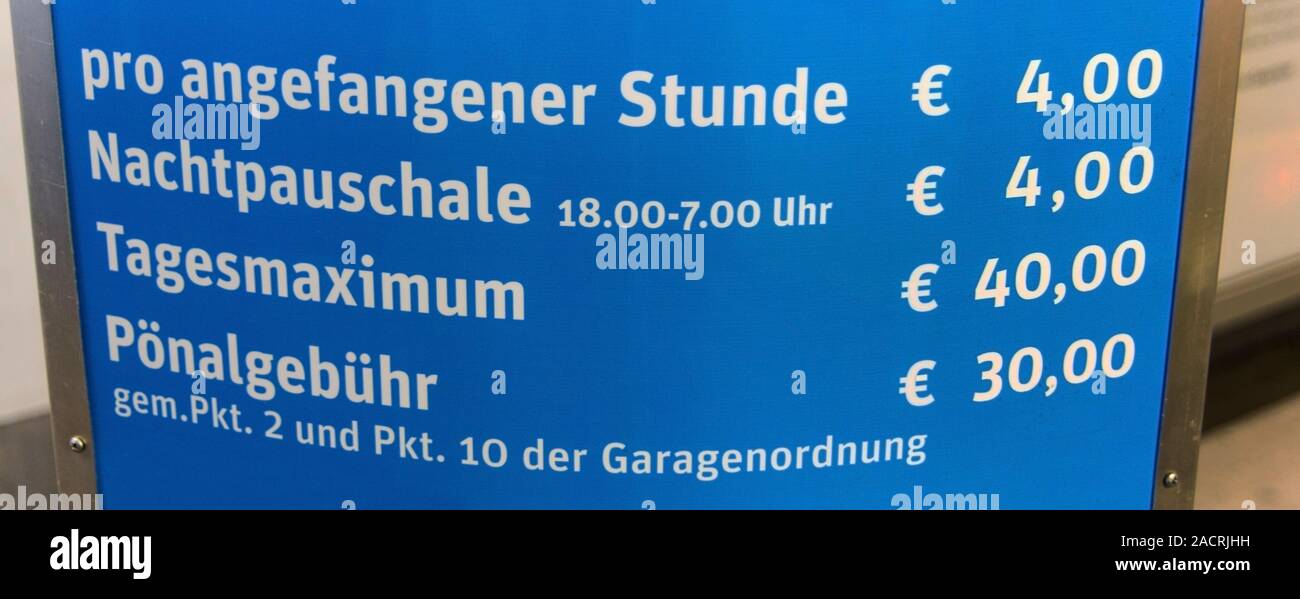 Fees in a multistorey car park Stock Photo Alamy