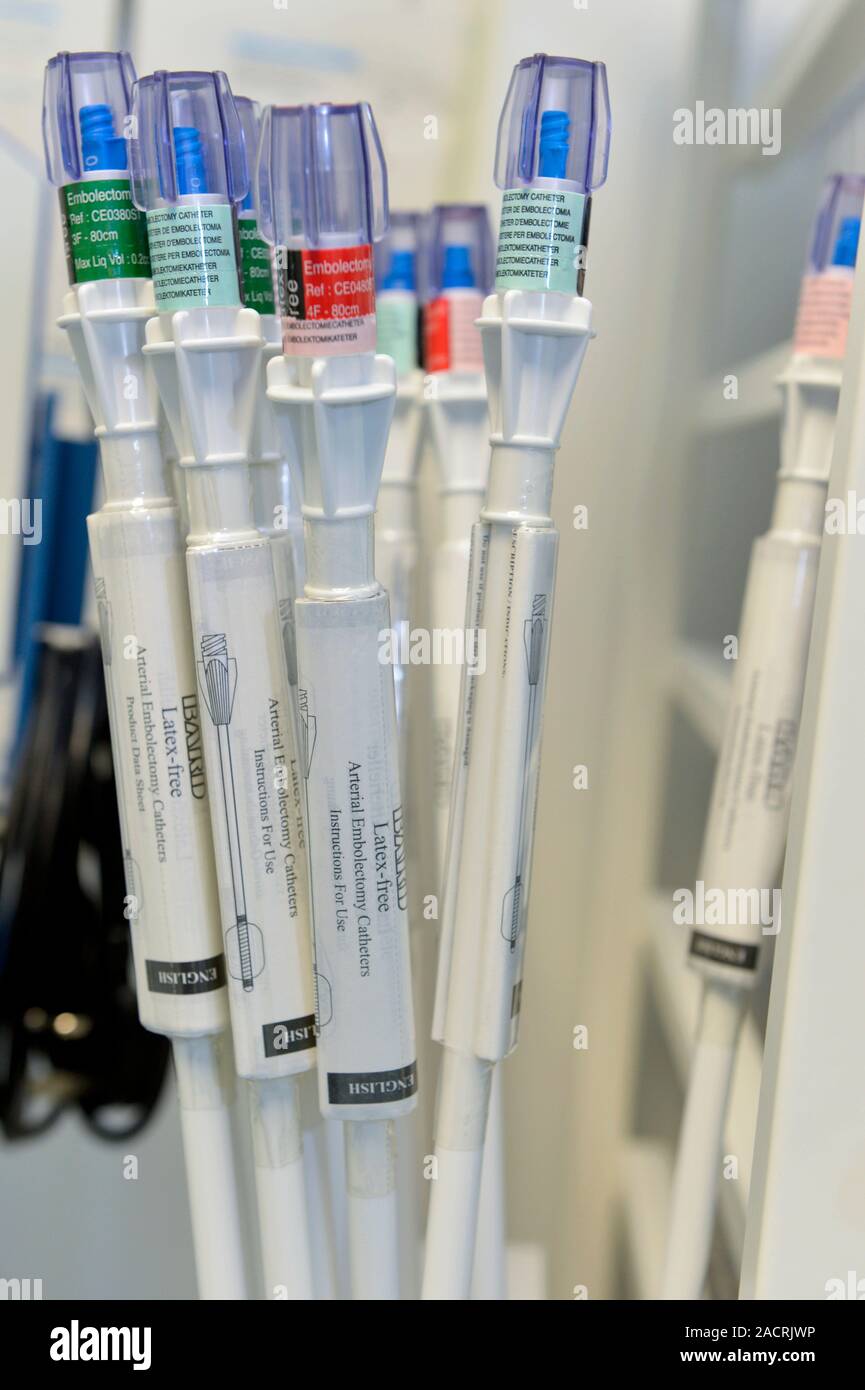 Arterial embolectomy catheters. These are ballooncarrying catheters