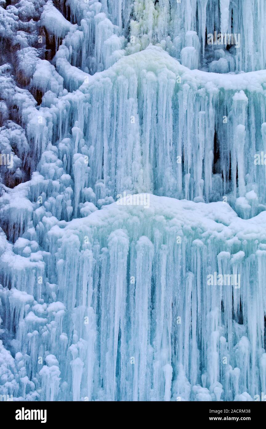 Frozen waterfall in winter Stock Photo