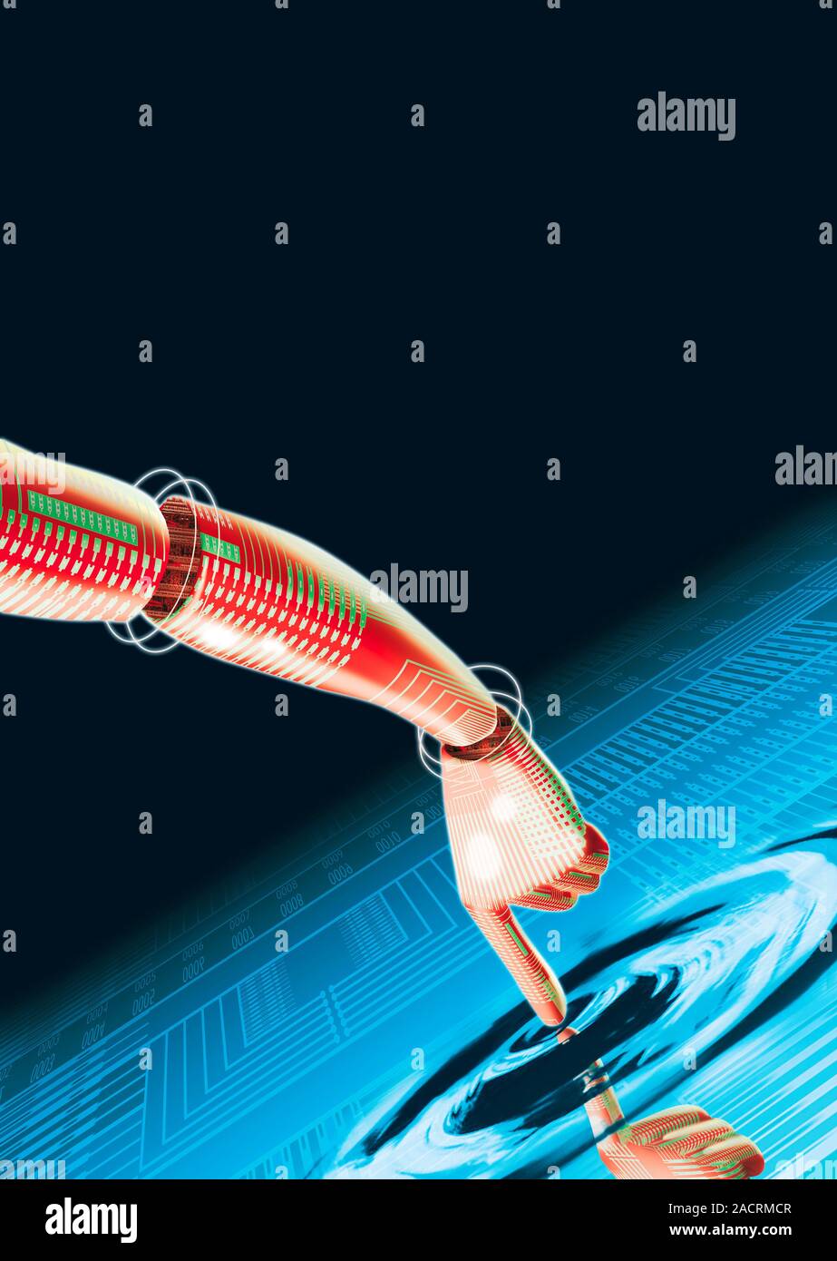 Artificial intelligence, conceptual computer artwork. Stock Photo