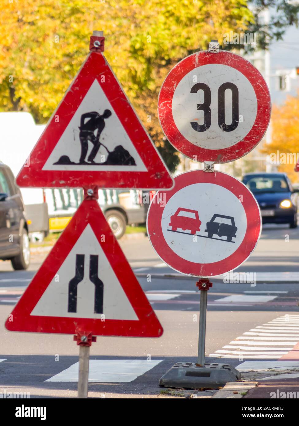 Construction site on a road Stock Photo - Alamy