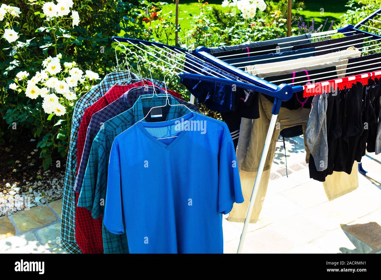 clothes horse Stock Photo