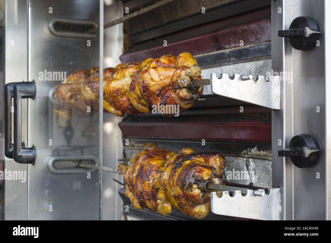 Crispy fried chicken on the grill Stock Photo