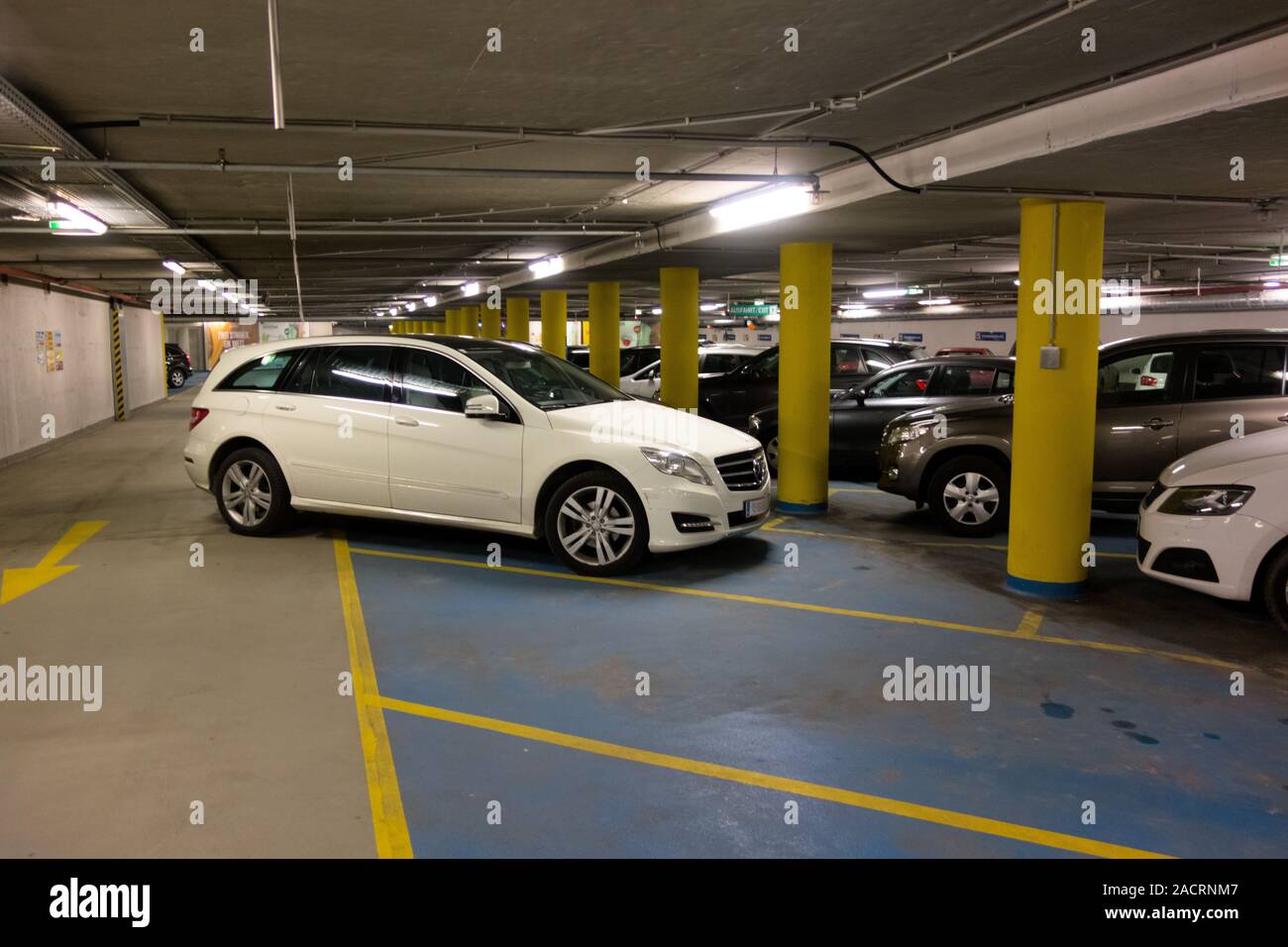 Car badly parked in multistorey car park Stock Photo Alamy