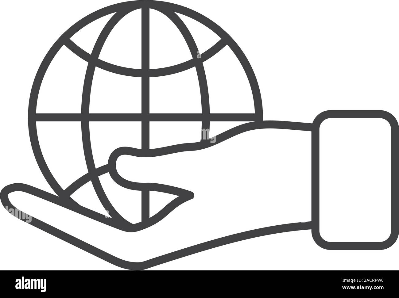 business hand lifting sphere planet Stock Vector Image & Art - Alamy