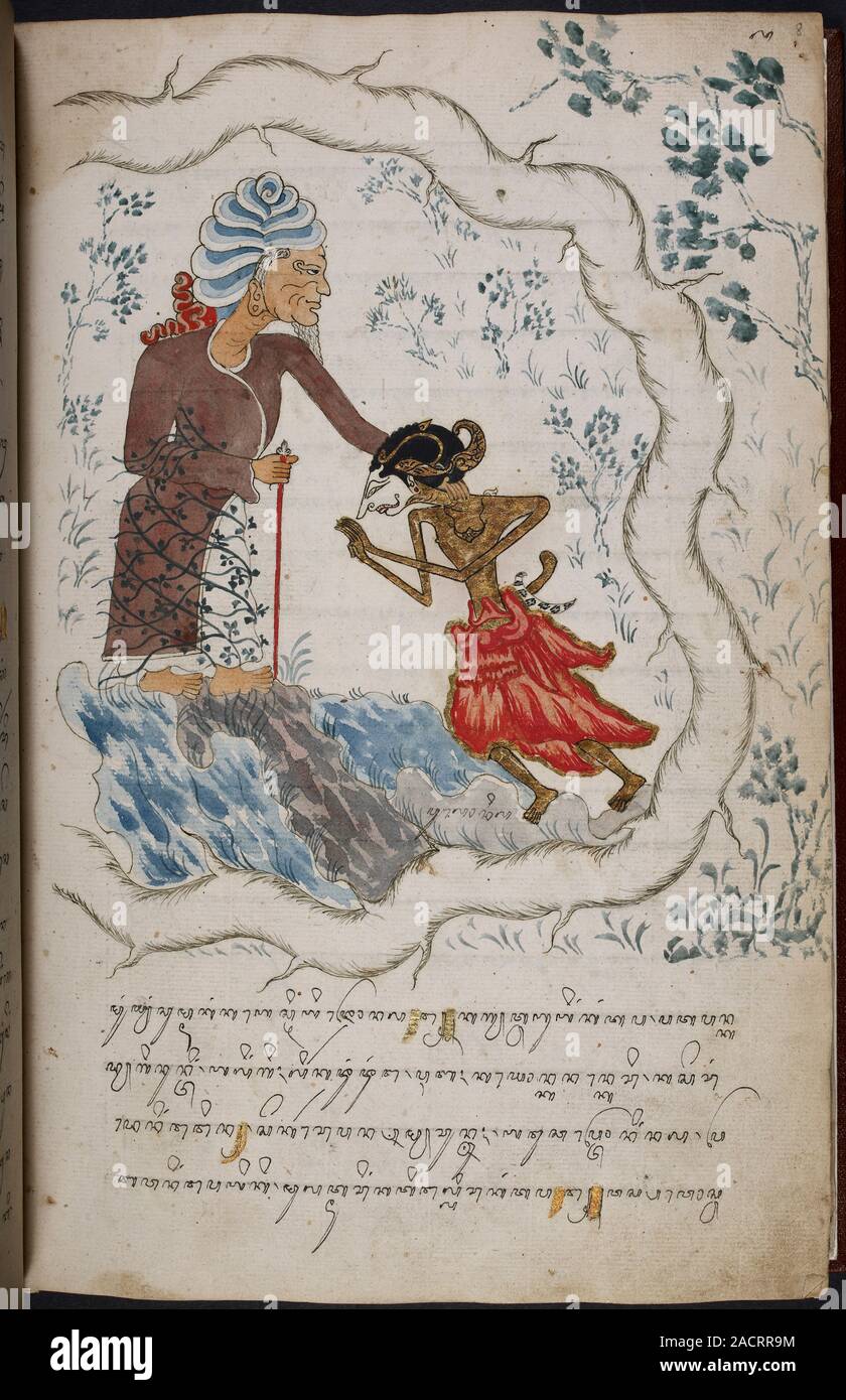 A sage blesses a Prince. Image taken from Serat Selarassa. Originally ...