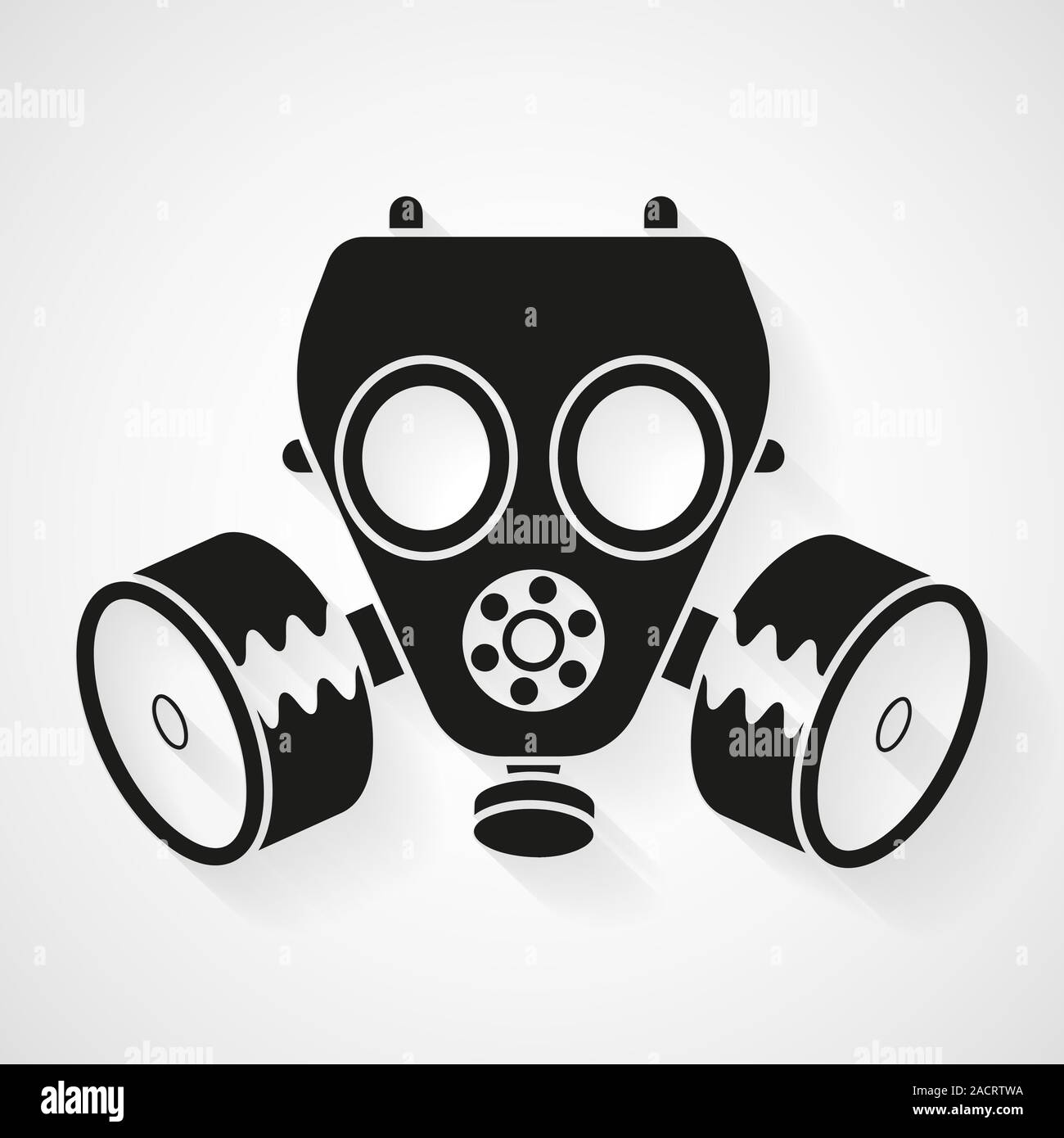 Gas Mask Vector Icon For Web Design And Desktop. Chemical Attack. Vector Stock Vector