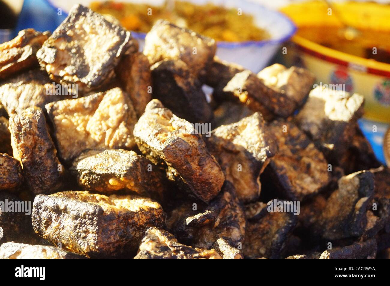 Stinky tofu in changsha, China, is a famous traditional delicious snack