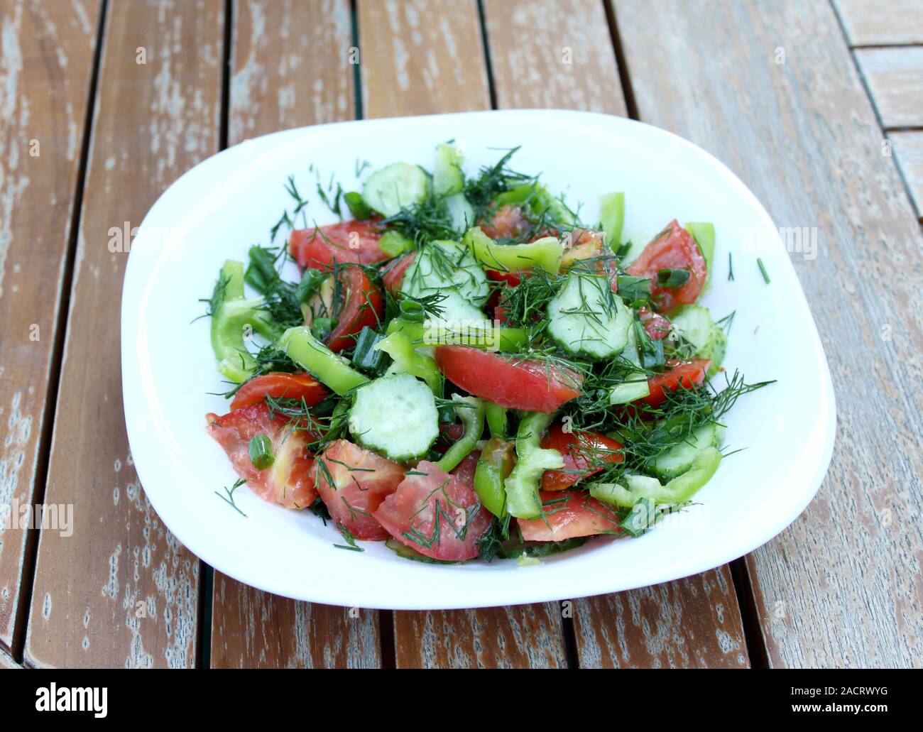 Summery vegetable salad Stock Photo