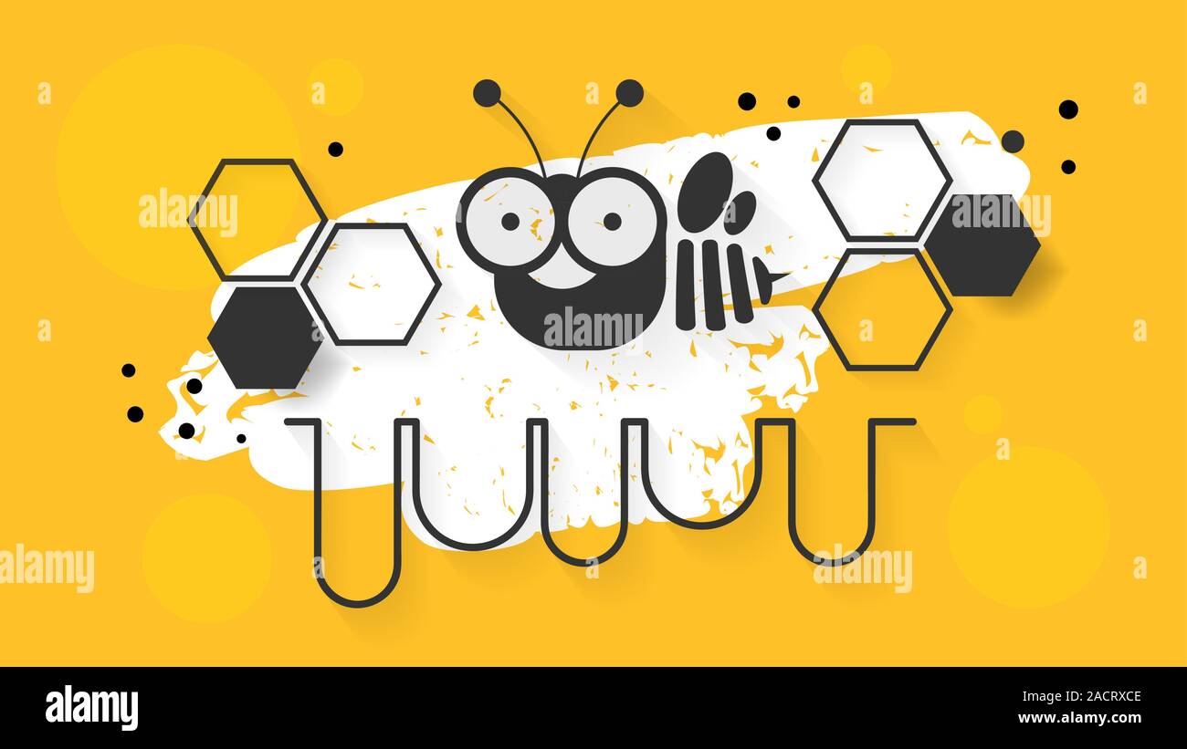 Honey. Bee, Honey. Cartoon Vector Clip Art Stock Vector