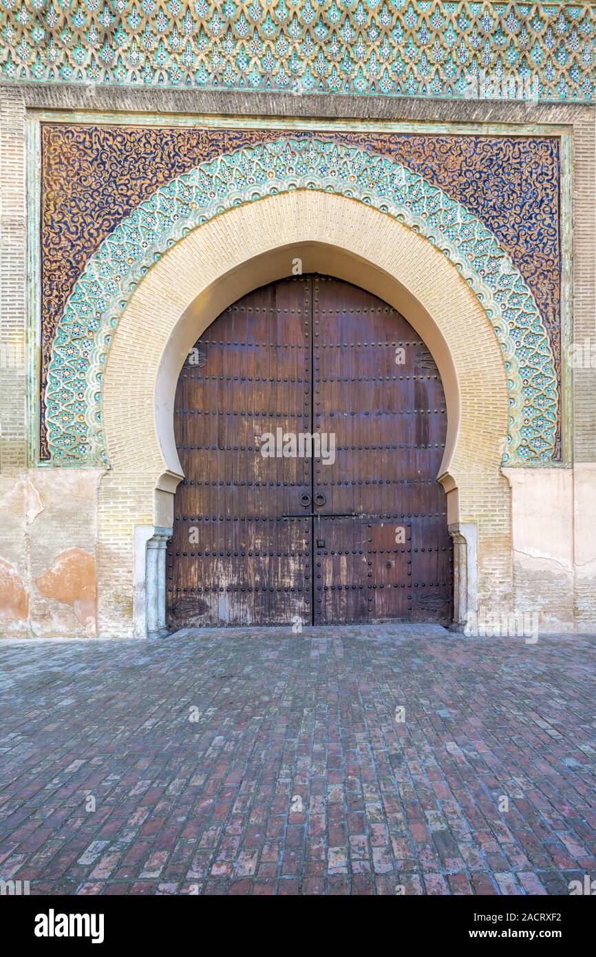 Part of the Bab el-Mansour Gate, Morocco Stock Photo