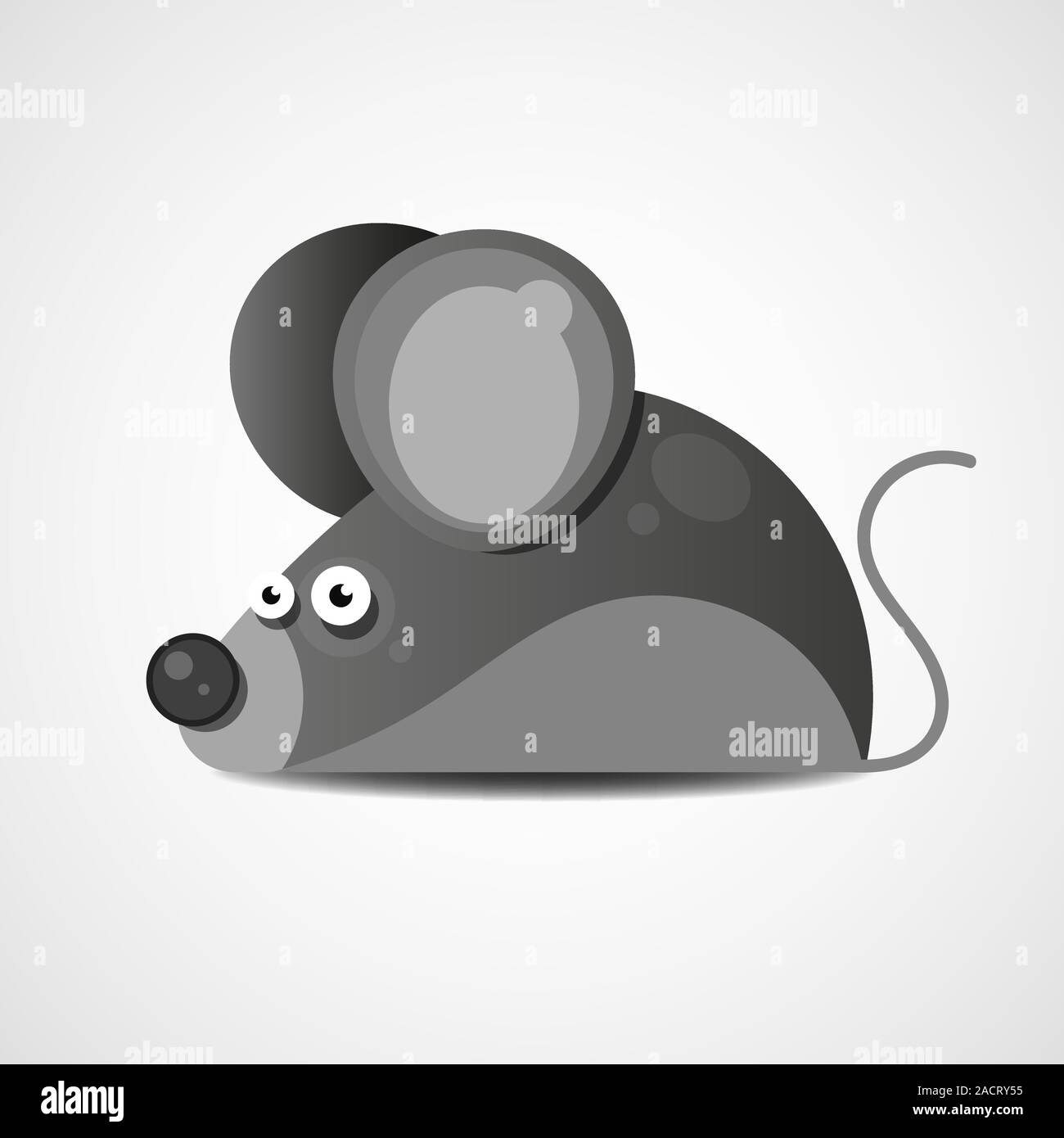 House Mouse-illustration Isolated On Grey Background Vector Stock Vector