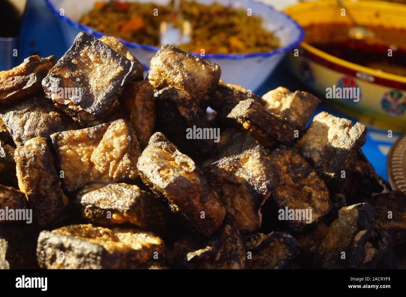 Stinky tofu in changsha, China, is a famous traditional delicious snack