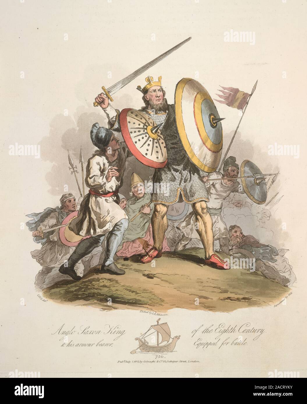 AngloSaxon king and his armourbearer equipped for battle. Anno 750