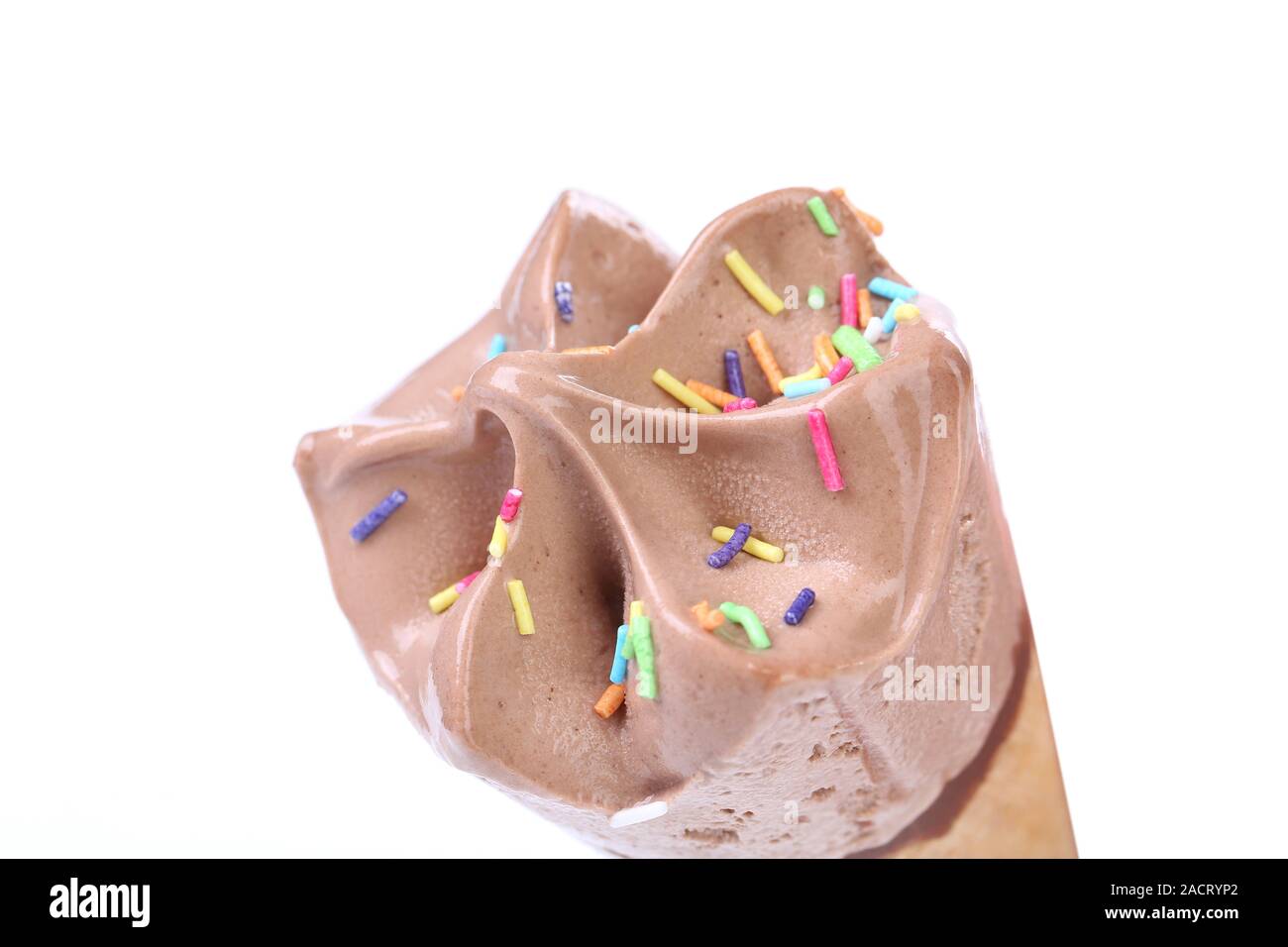 Chocolate ice cream cone. Sprinkles Stock Photo Alamy