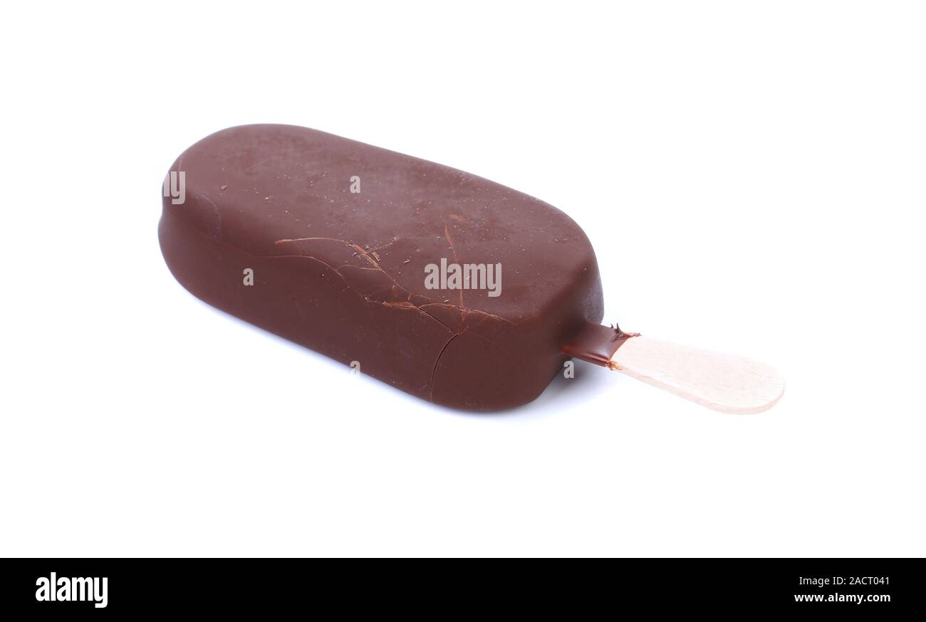 One chocolate vanilla ice cream Stock Photo