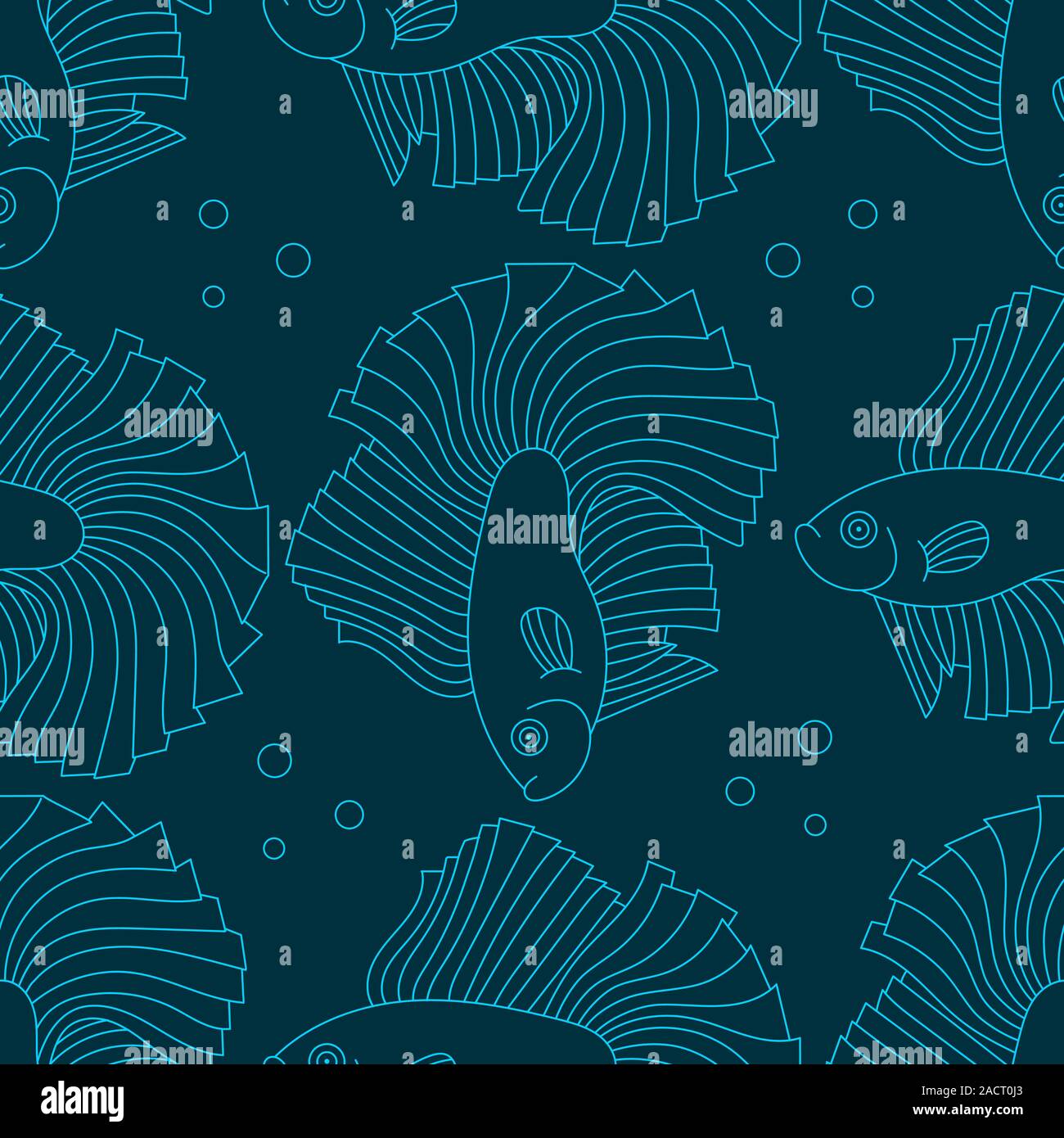 Fish Seamless Background For Your Design And Projects Stock Vector