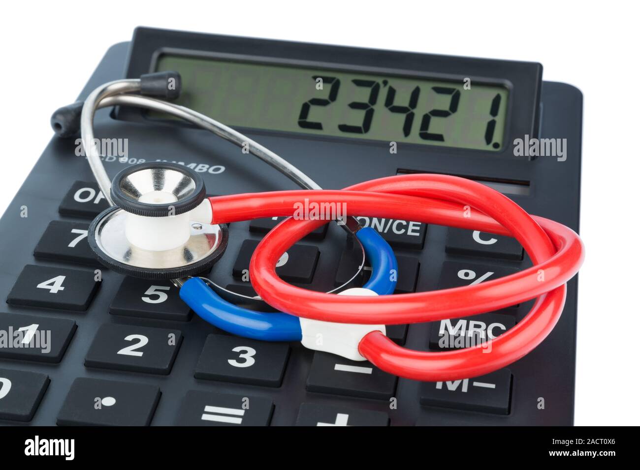 Stethoscope and calculator Stock Photo