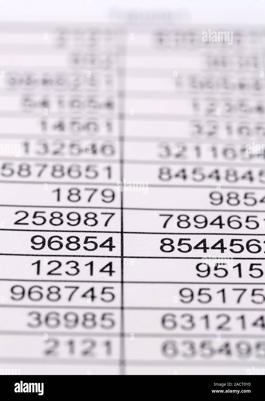 Statistics and Tables Stock Photo