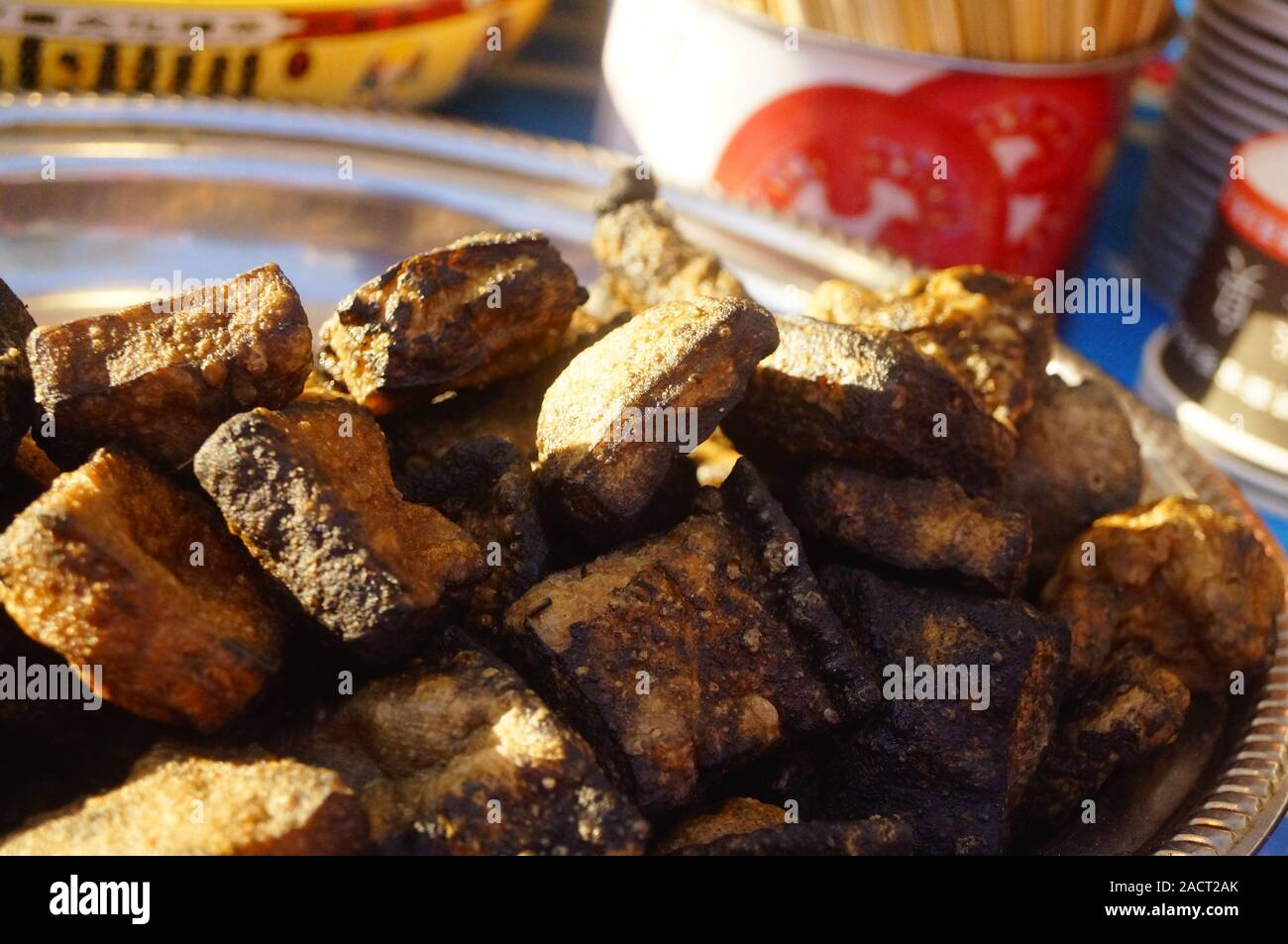 Stinky tofu in changsha, China, is a famous traditional delicious snack