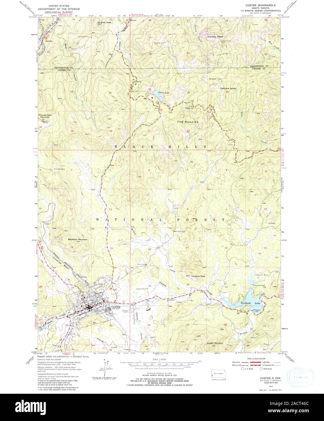 Custer south dakota map hi-res stock photography and images - Alamy