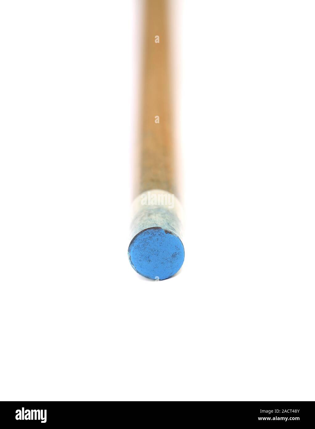 Pool cues. Blue end. Stock Photo