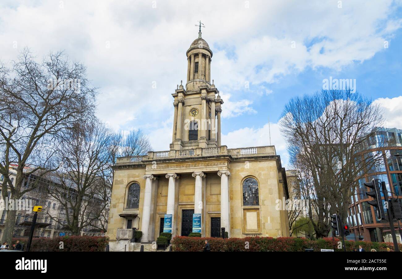 Former Anglican Holy Trinity Church, Marylebone Road, Westminster,  London NW1, a Waterloo Church,  Church of England, the One Marylebone venue Stock Photo
