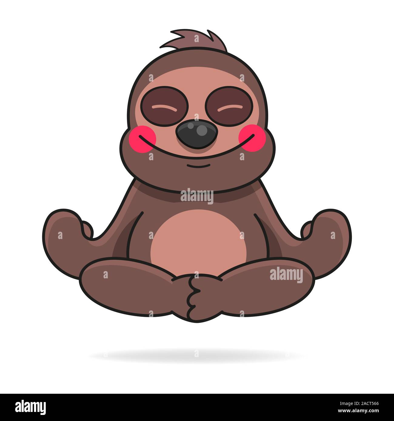 Cute Hand Drawn Sloths, Vector Suitable For Greeting Card, Poster Or T-shirt Printing. Stock Vector