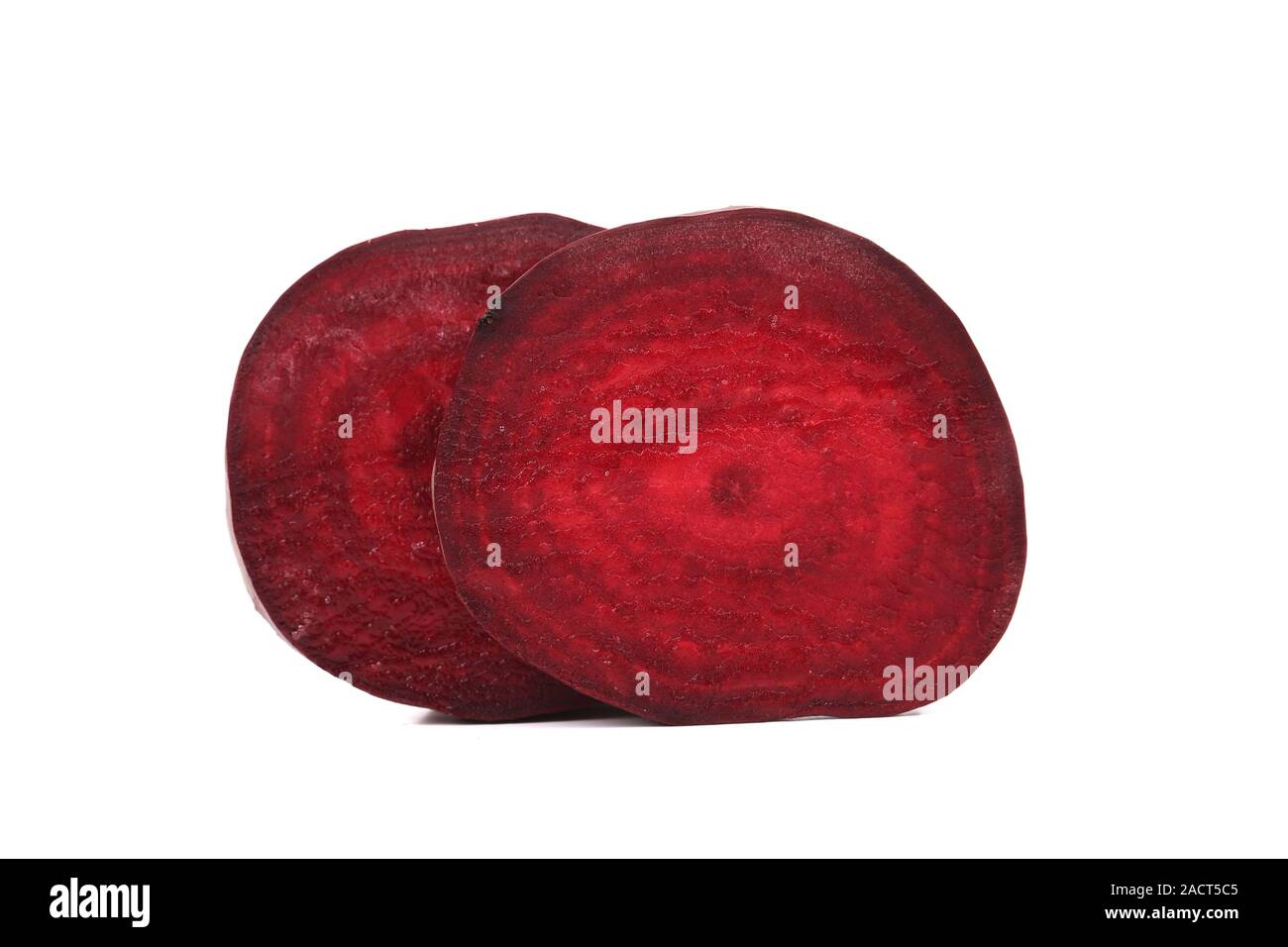 Two beetroot slices. Stock Photo