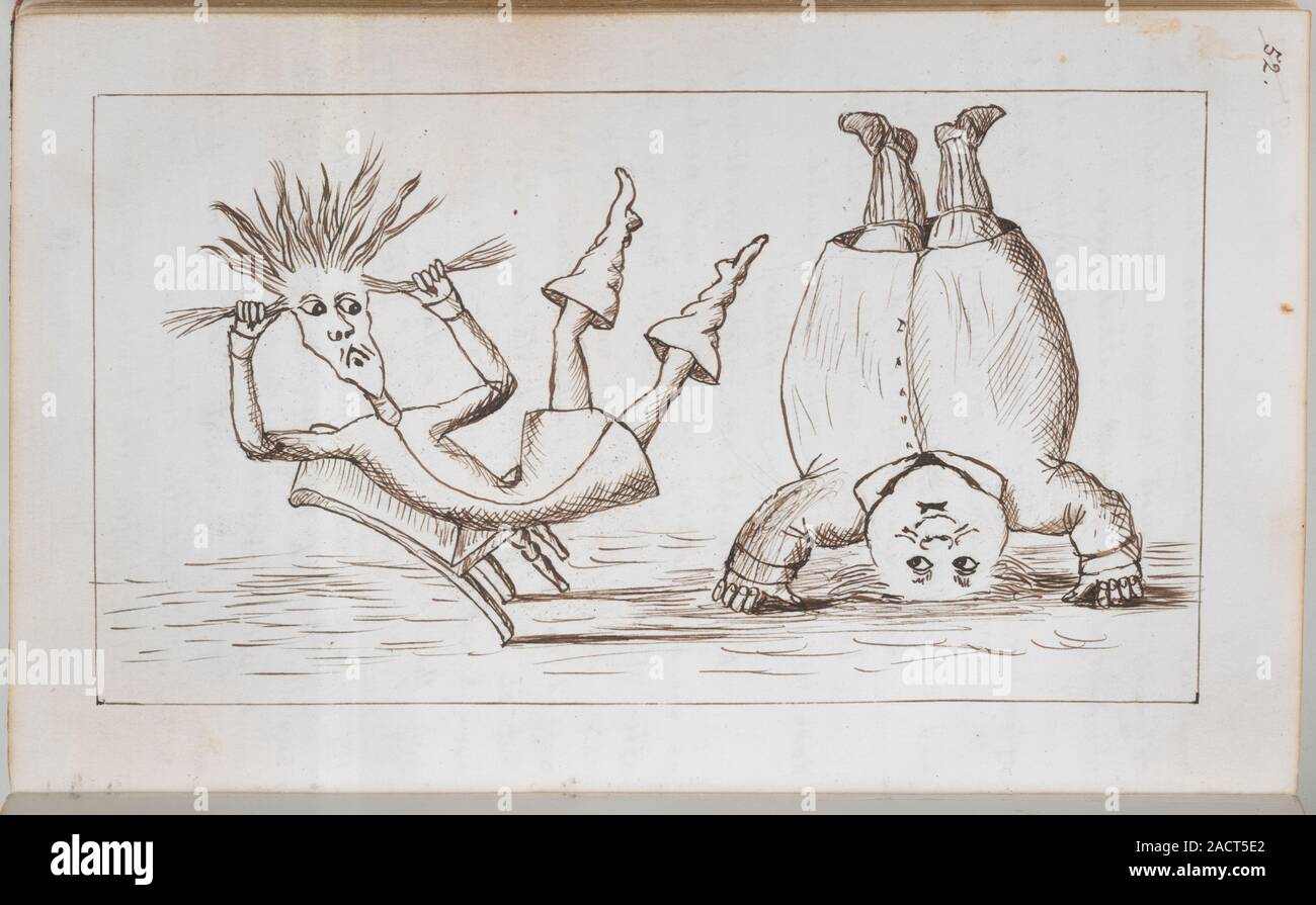 Father William stands on his head, Whole folio Drawing from Chapter III Father William