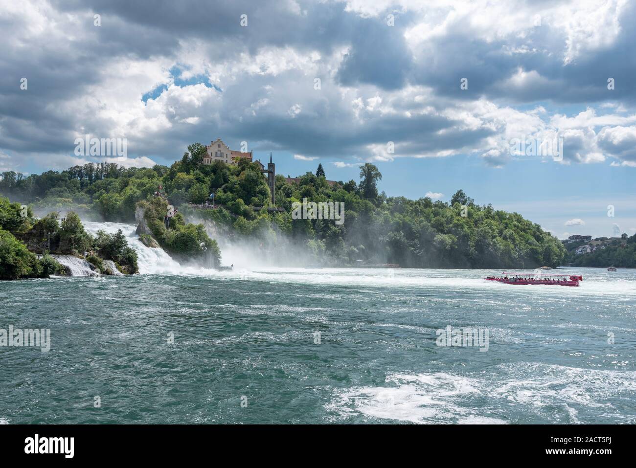 Rhine Falls with Laufen Castle, Neuhausen am Rheinfall, Canton Schaffhausen, Switzerland, Europe Stock Photo