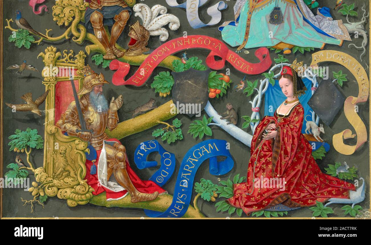Genealogy of Kings of Navarre (Detail) A king seated on his throne a Genealogy of Kings of Navarre (Detail) A king seated on his throne a
