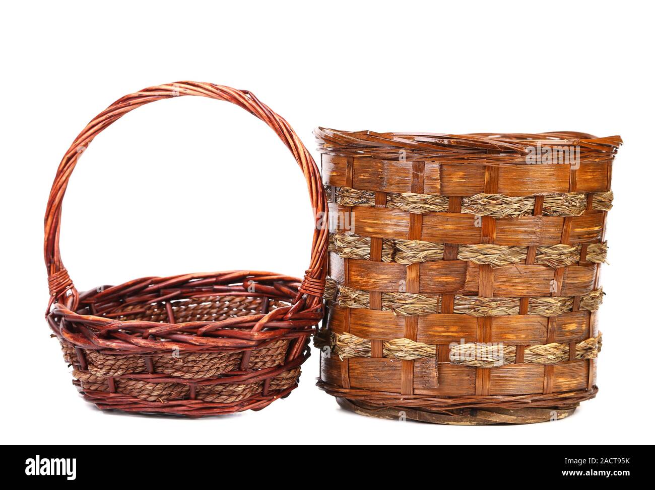 Vintage weave wicker baskets Stock Photo Alamy