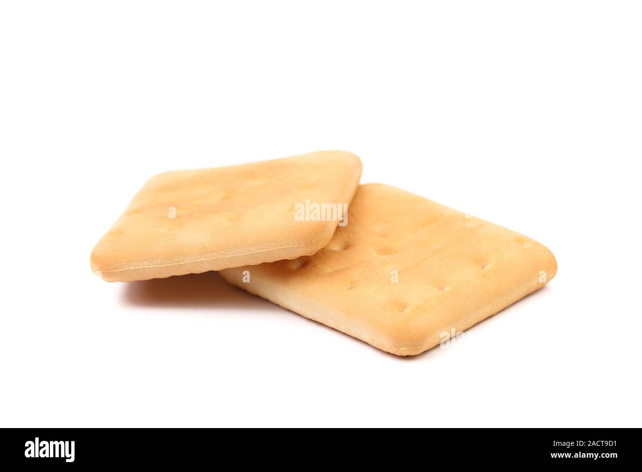 Saltine soda cracker isolated on white Stock Photo