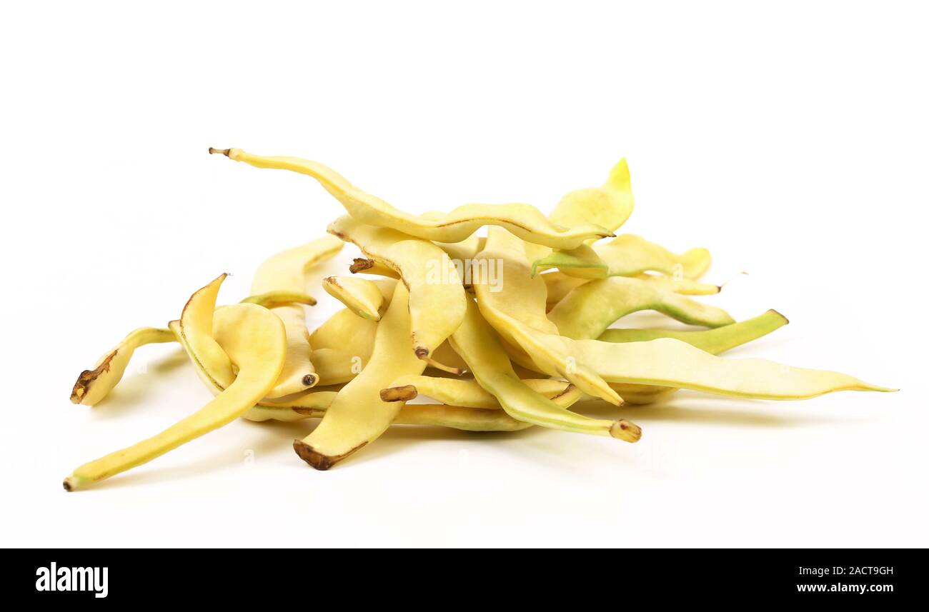 Pile of yellow wax bean pods Stock Photo