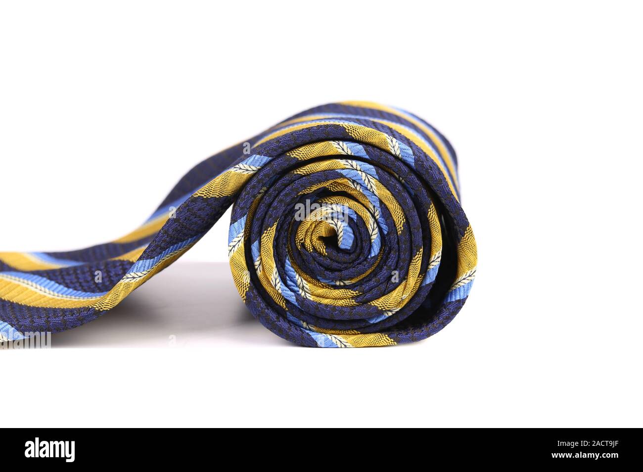 Rolled up stripy necktie Stock Photo