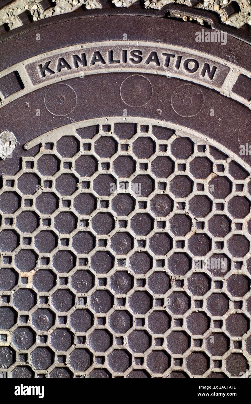 Cover of a sewerage system Stock Photo