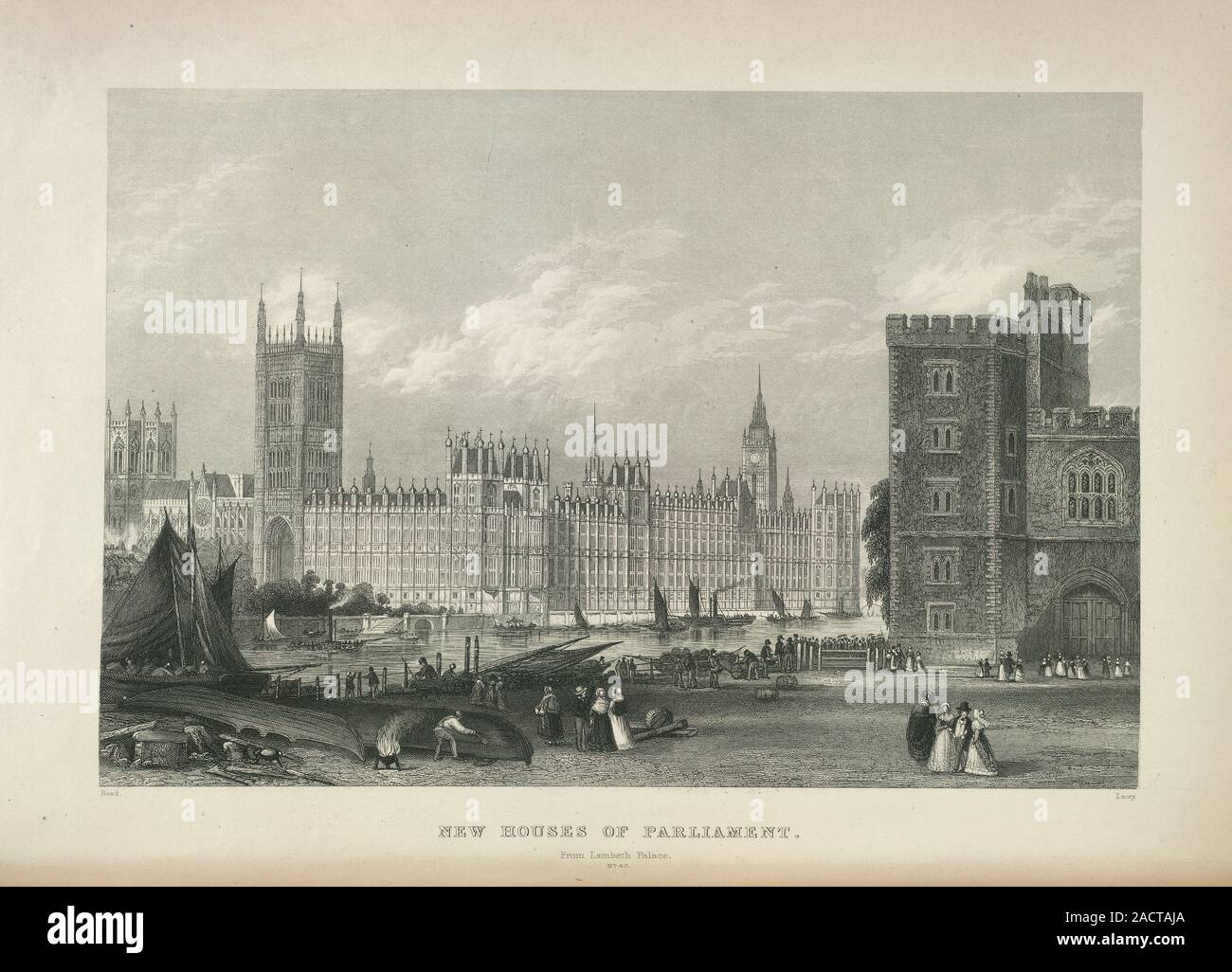 New Houses of Parliament. From Lambeth Palace. Image taken from The ...