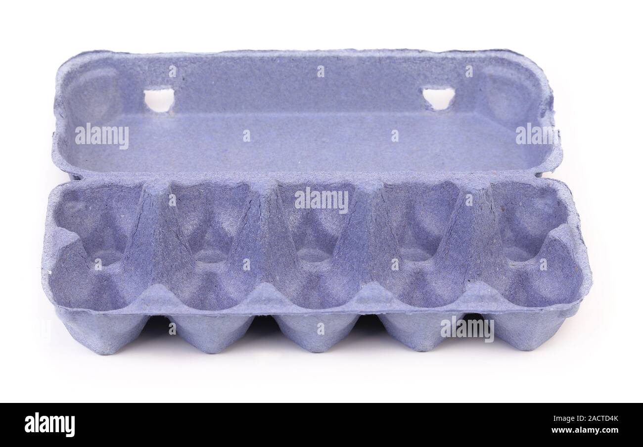 Empty carton egg box. Isolated. Stock Photo