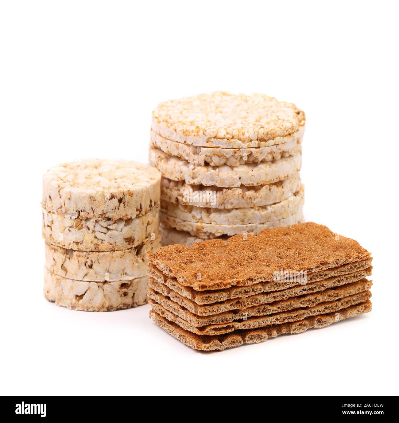 Corn cracker and bread crisps. Stock Photo
