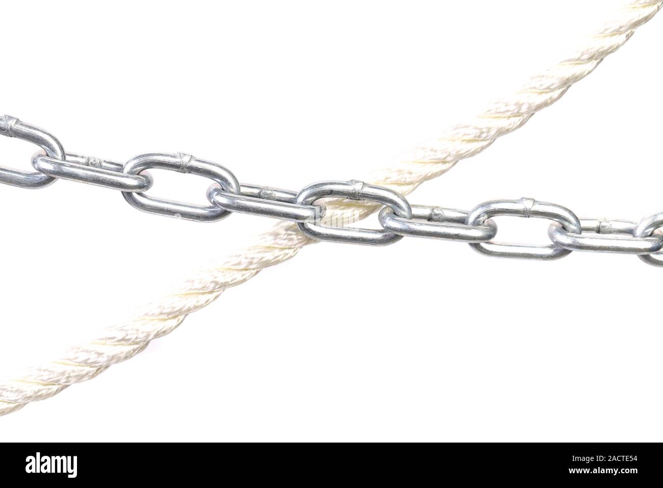 Cross rope and chain Stock Photo - Alamy